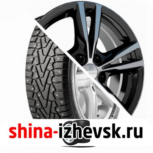 Колесо в сборе Pirelli Winter Ice Zero 225/65 R17 T 106 + СКАД Мельбурн 7xR17 5×108 ET50 DIA63.35 Черный глянцевый с полированной лицевой поверхностью в Ижевске